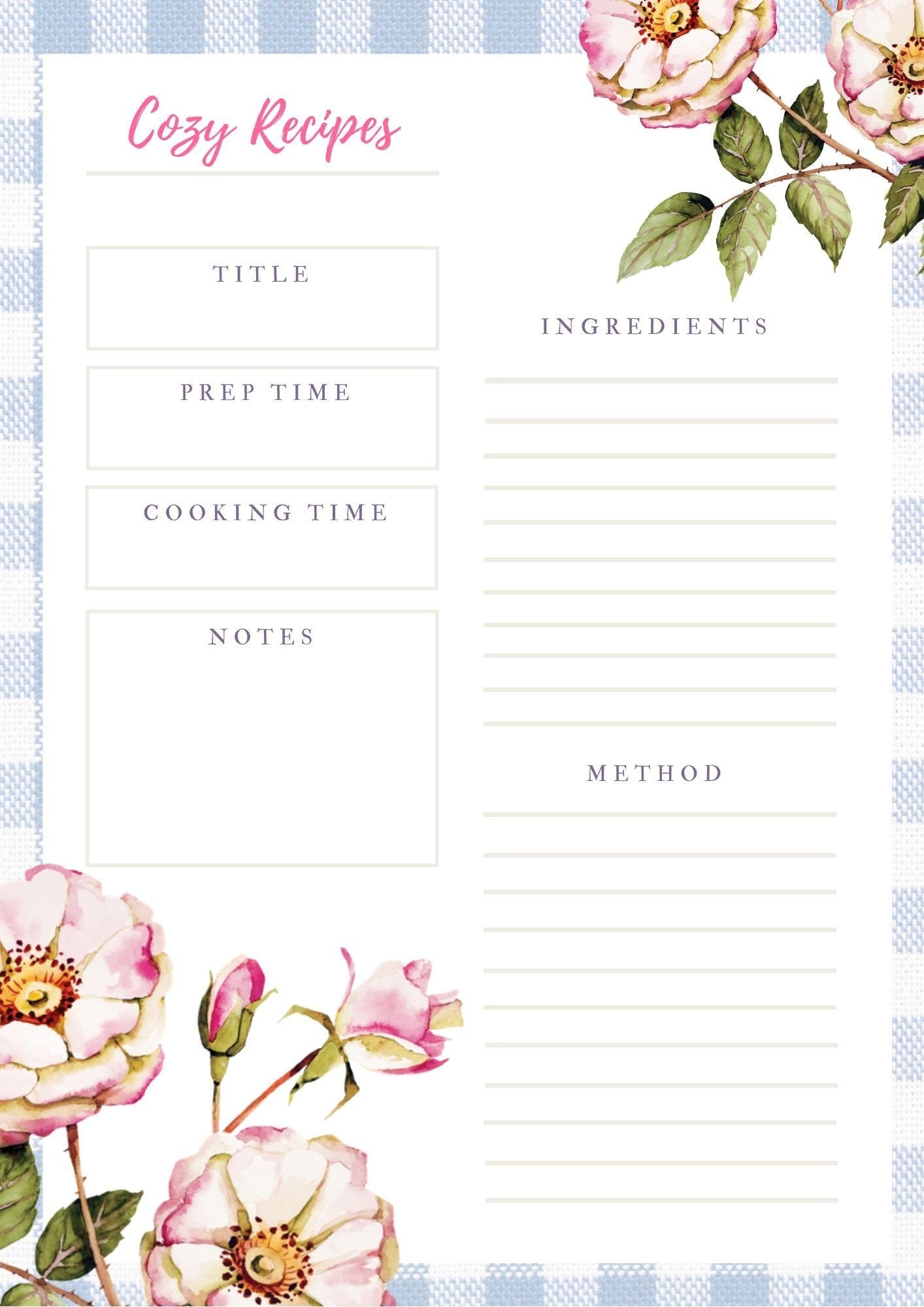 The Cozy Recipe Card